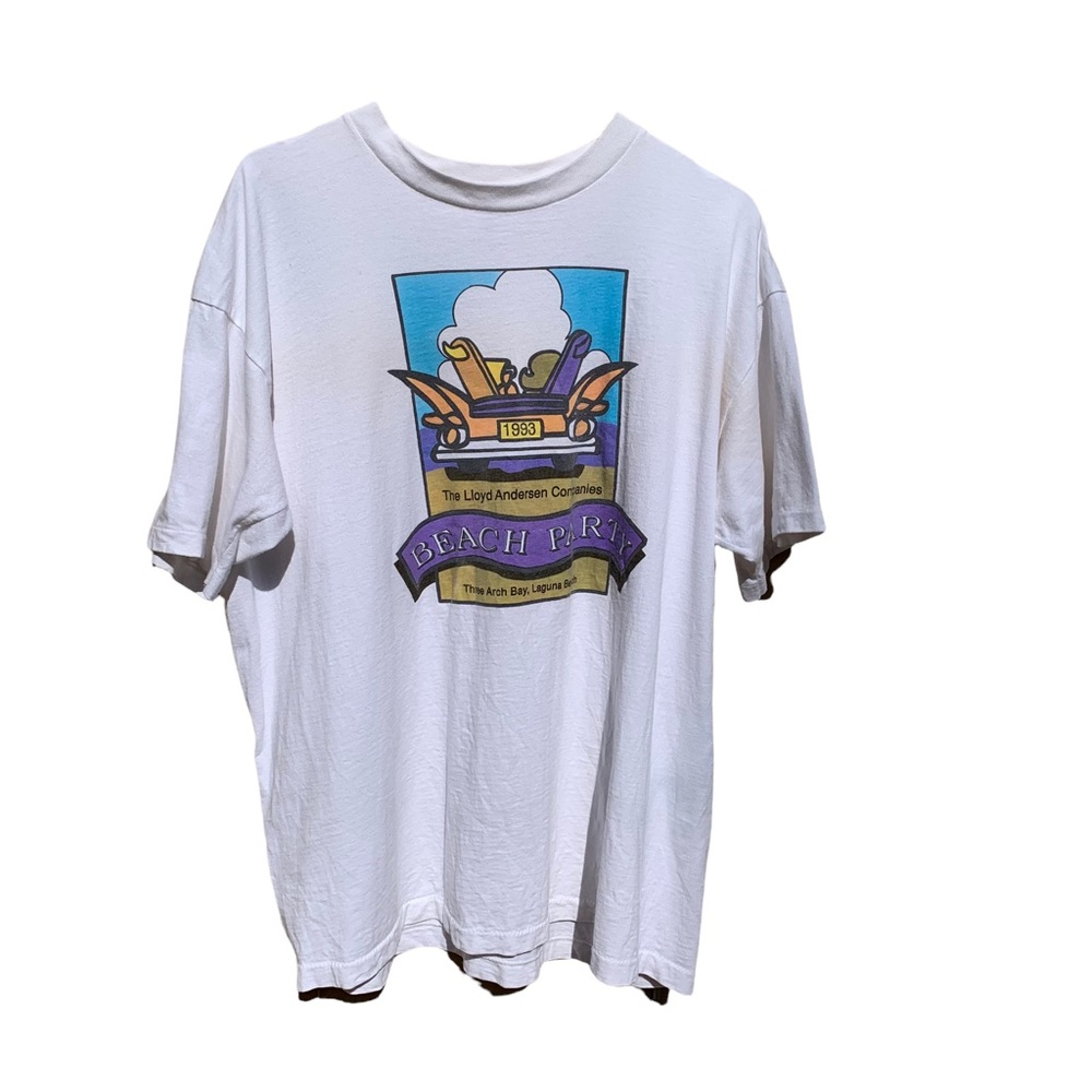 Vintage Soft Tee Single Stitch 1993 The Lloyd Anderson Companies Beach XL